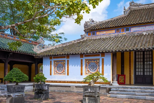 Hue, Vietnam - November 22, 2019: A courtyard of the  Imperial Citadel,