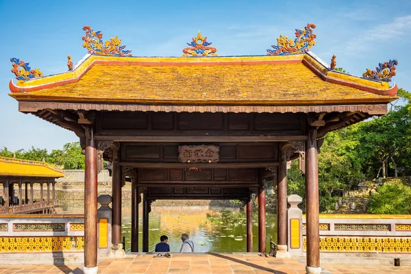 Hue Vietnam November 2019 Duc Imperial Mausoleum Architectures Lake — Fotografia de Stock