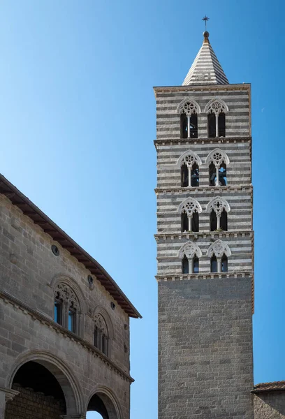 Italië Viterbo Klokkentoren Van Kathedraal Van San Lorenzo — Stockfoto