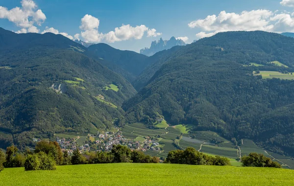 Italy Panoramic View Bressanone Valley Odle Goup Background — Stock Photo, Image