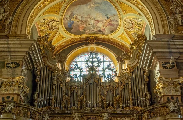 Bressanone Ιταλία Σεπτεμβρίου 2020 Όργανο Του Μπαρόκ Καθεδρικού Ναού — Φωτογραφία Αρχείου
