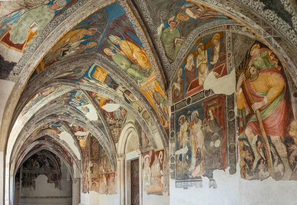 Bressanone Italia Septiembre 2020 Claustro Catedral Con Frescos Escenas Bíblicas — Foto de Stock