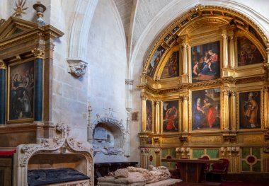 Burgos, İspanya - 15 Haziran 2018: Saint Mary Katedrali Ziyaret Şapeli (Capilla de la Visitacion)