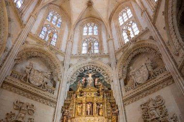 Burgos, İspanya - 15 Haziran 2018: Saint Mary Katedrali 'ndeki Constable Chapel (Capilla de los Condestables)