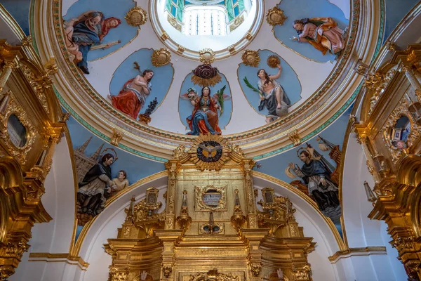 Burgos Spanien Juni 2018 Gulddekorationer Och Skulpturer Ett Kapell Katedralen — Stockfoto