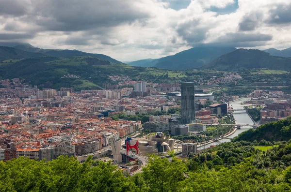 Hiszpania Bilbao Panoramiczny Widok Miasto Rzeki Nervion — Zdjęcie stockowe