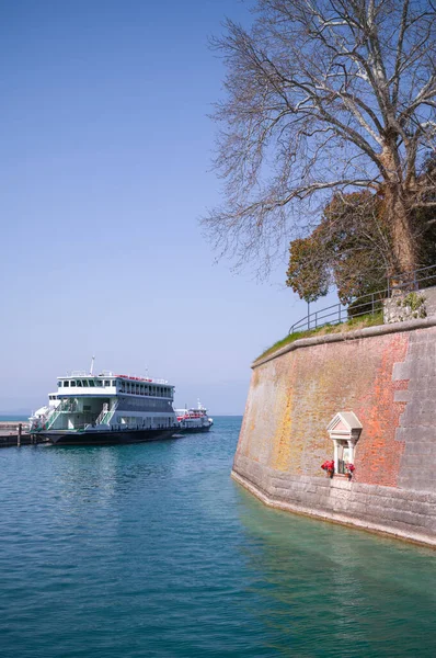 Italy Peschiera Del Garda Harbor Garda Lake Ancient Fortified Walls — Photo