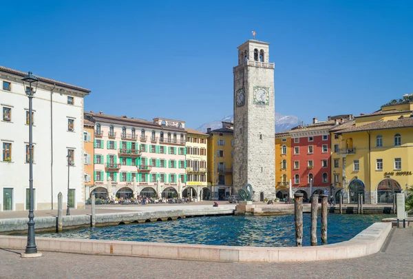 Riva Del Garda Itália Março 2022 Praça Catena Com Antiga — Fotografia de Stock