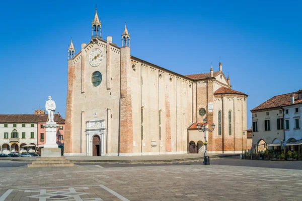 Itália Montagnana Catedral Santa Maria Assunta Praça Vittorio Emanuele Com — Fotografia de Stock