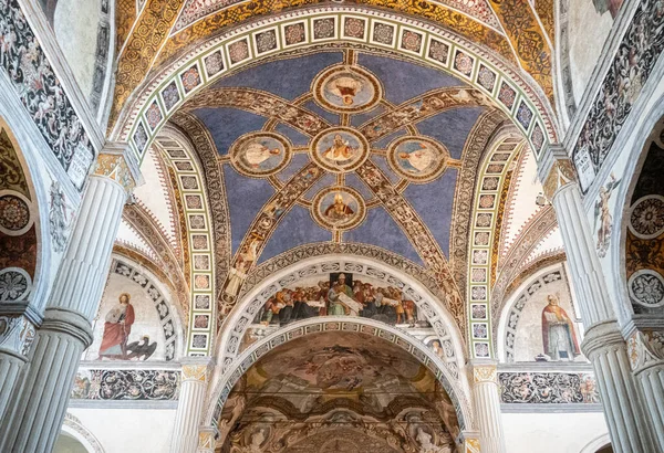 Bobbio Italy May 2018 Details Frescoes Sixteenth Century Nave Abbey — Stock Photo, Image
