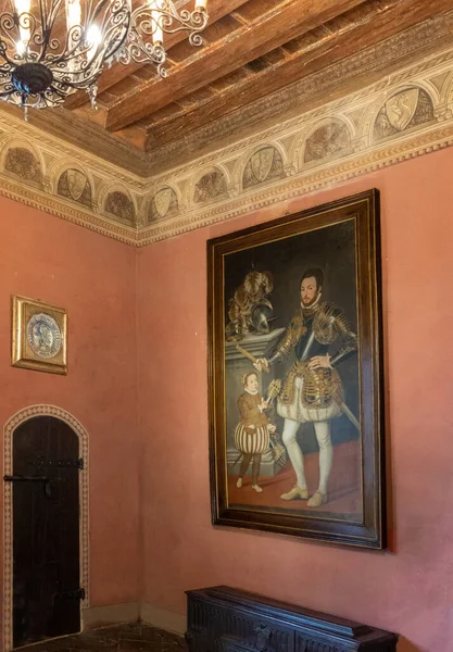 Gradara Italy May 2018 Detail Noble Portrait Hall Malatesta Fortress — Stockfoto