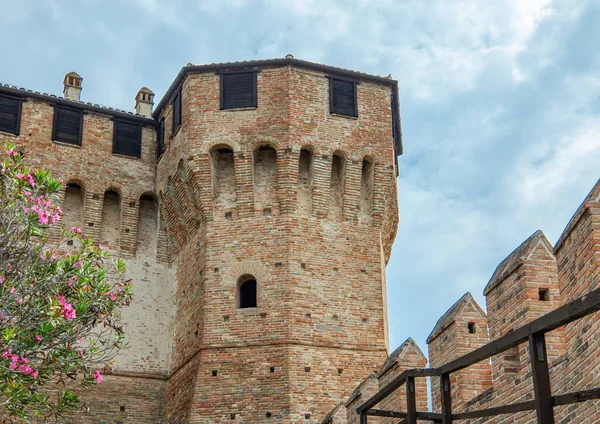 Gradara Itália Maio 2018 Vista Torre Principal Fortaleza Malatesta — Fotografia de Stock