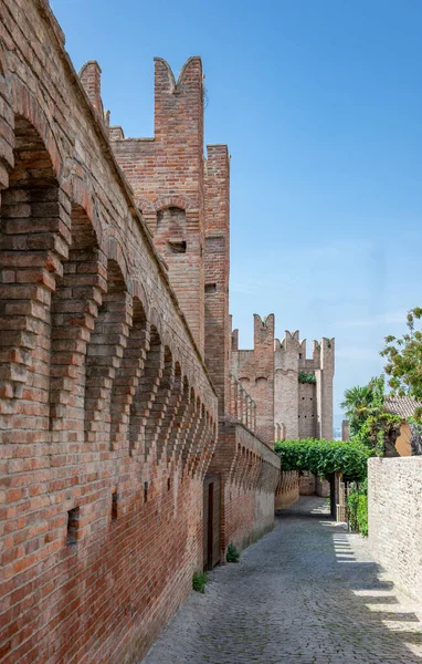 Itália Gradara Vista Interna Das Muralhas Que Cercam Vila Medieval — Fotografia de Stock