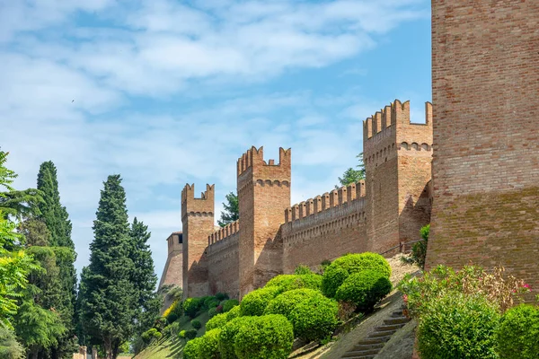 Ιταλία Gradara Θέα Των Τειχών Γύρω Από Μεσαιωνικό Χωριό — Φωτογραφία Αρχείου