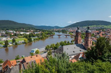 Germany, Miltenberg, the old town on the river Main seen from the castle