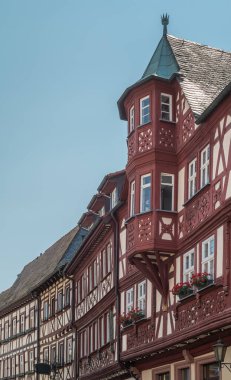 Germany, Miltenberg, the ancient half-timbered houses of the Main street