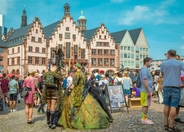 Frankfurt Germany July 2021 Gay Pride Demonstration Romerberg Square — ストック写真