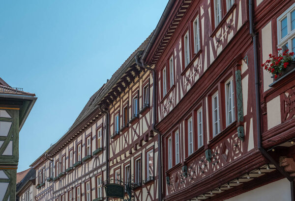 Germany, Miltenberg, the ancient half-timbered houses of the Main street