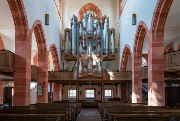 Wertheim Germany July 2021 Nave Organ Collegiate Church — Foto de Stock