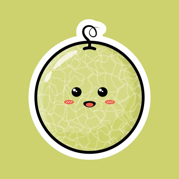 Mignon Personnage Dessin Animé Aux Fruits Avec Une Expression Souriante — Image vectorielle