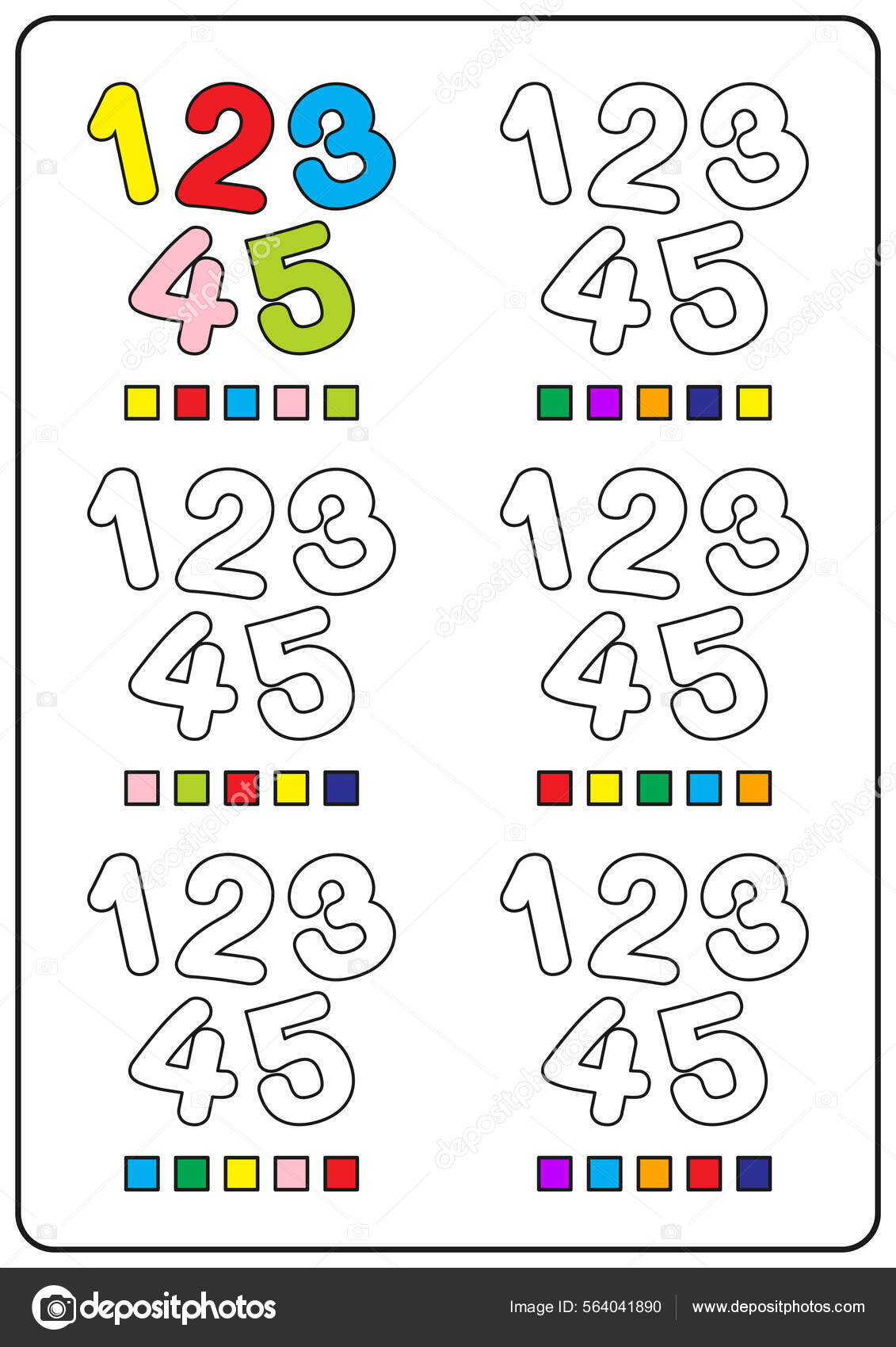 Atividade de colorir para crianças combinar por cores jogo educativo para  crianças planilha para pré-escolares