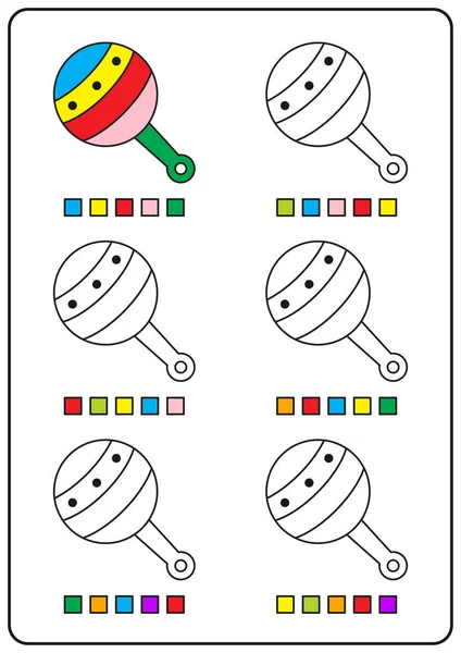 Atividade de colorir para crianças combinar por cores jogo educativo para  crianças planilha para pré-escolares