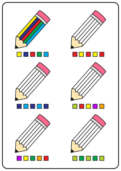 Páginas Para Colorear Instructivas Juegos Educativos Para Niños Actividades Preescolares — Archivo Imágenes Vectoriales