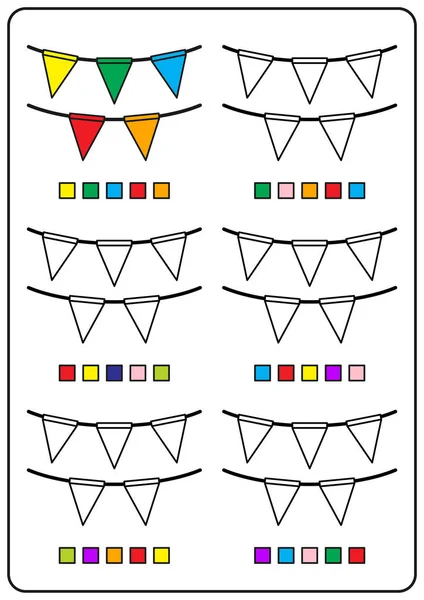 Páginas Para Colorear Instructivas Juegos Educativos Para Niños Hojas Trabajo — Archivo Imágenes Vectoriales