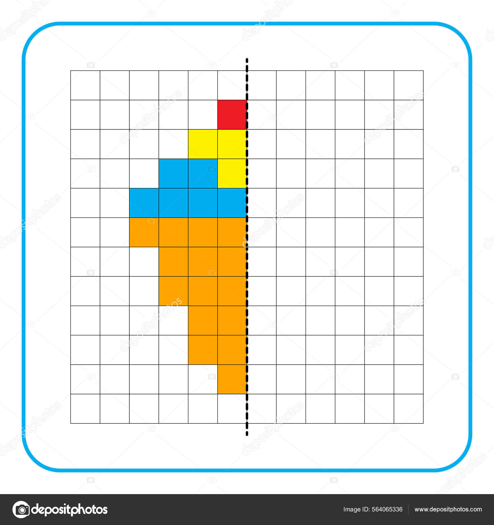 Picture Reflection Educational Game Children Learn Complete.