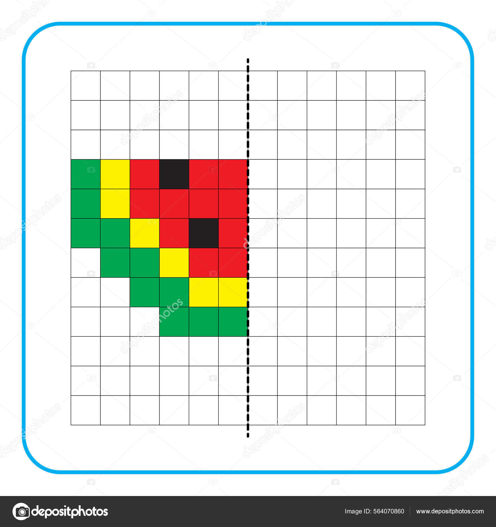 Picture Reflection Educational Game Children Learn Complete.