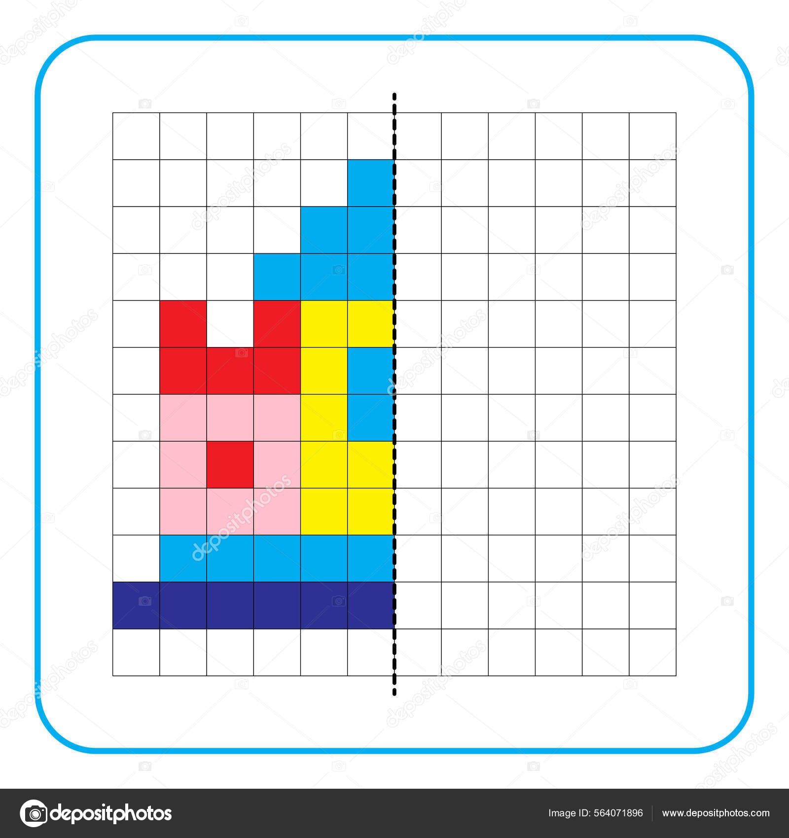 Picture Reflection Educational Game Children Learn Complete.