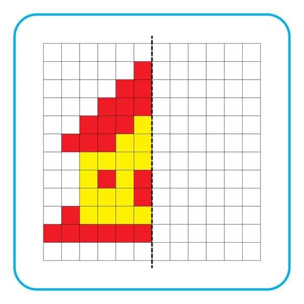 Picture Reflection Educational Game Children Learn Complete Symmetrical Worksheets Preschool — Vector de stock