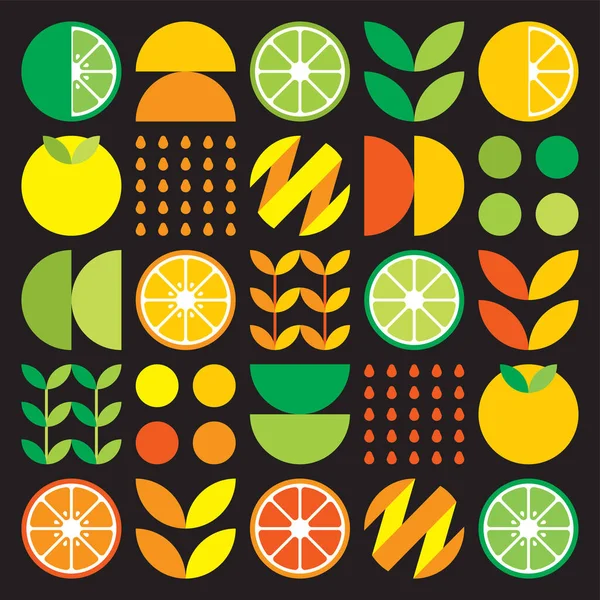 Abstract Artwork Orange Fruit Symbol Icon Simple Vector Art Geometric — Stock vektor