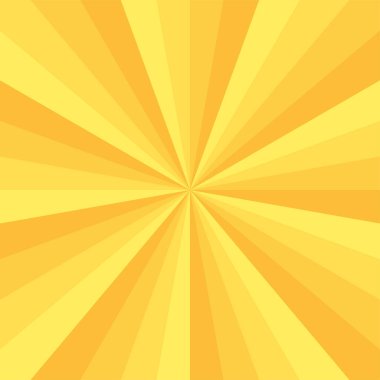 Soyut patlama arkaplanı eğimli sarı renkte. Asya tarzı parıltı etkisi. Güneş ışığı deseni. Radyal ışınların vektör çizimi. Dar ışın. Arka planlar, posterler, afişler, kapaklar için.