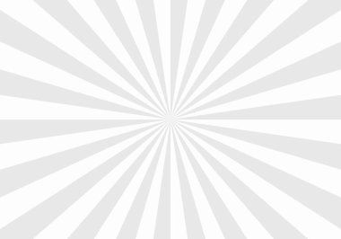 Soyut patlama arkaplanı gri beyaz renkte. Göz kamaştırıcı etki. Güneş ışığı deseni. Radyal ışınların vektör çizimi. Dar ışın. Arka planlar, posterler, afişler ve kapaklar için.