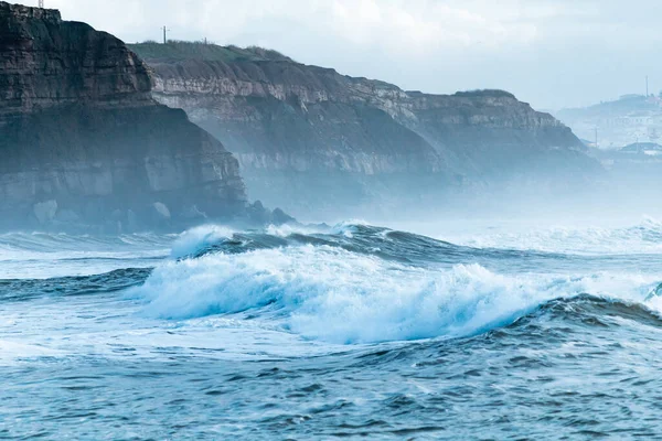 Movimento Turvo Água Nas Ondas Oceano Atlântico — Fotografia de Stock