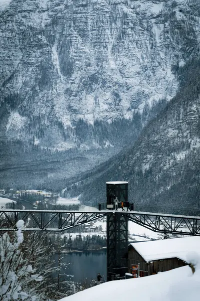 Hallstatt köyünün yakınındaki Alplerin manzarası