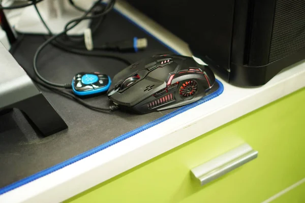 E-sports equipment: Gaming mouse, close-up.