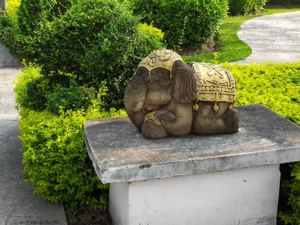 Travel: Little elephant statue in the park, Chiangmai, Thailand.