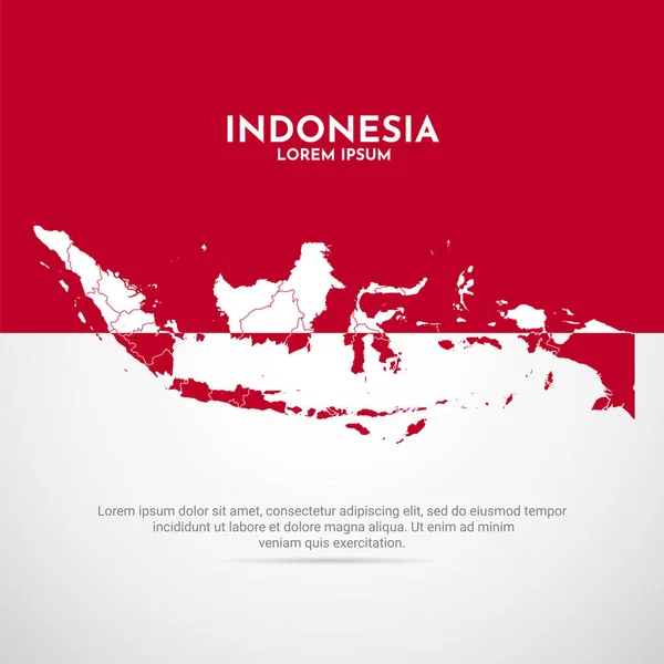 Red White Indonesia Map Vector Illustration Indonesia Map Location Design — 스톡 벡터