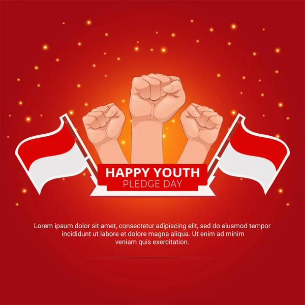 Happy Youth Promise Day Design Background Dengan Gambar Tangan Dan - Stok Vektor