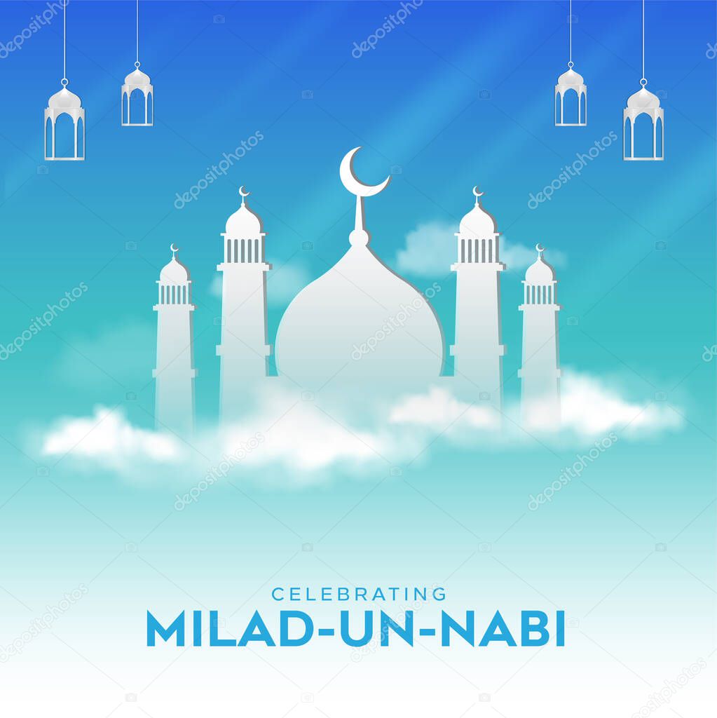 Happy Mawlid al-Nabi Muhammad SAW. Eid milad un nabi mubarak Vector. Suitable for greeting card, poster and banner