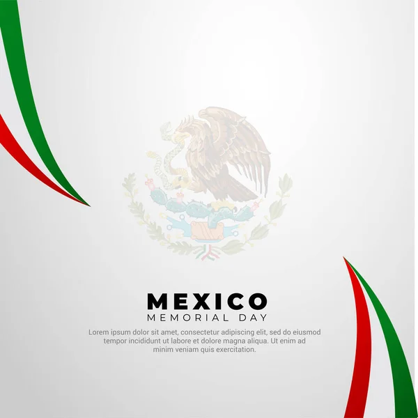 Дизайн Памятного Дня Мексики Плоском Стиле Реалистичным Флагом Мексики Векторная — стоковый вектор