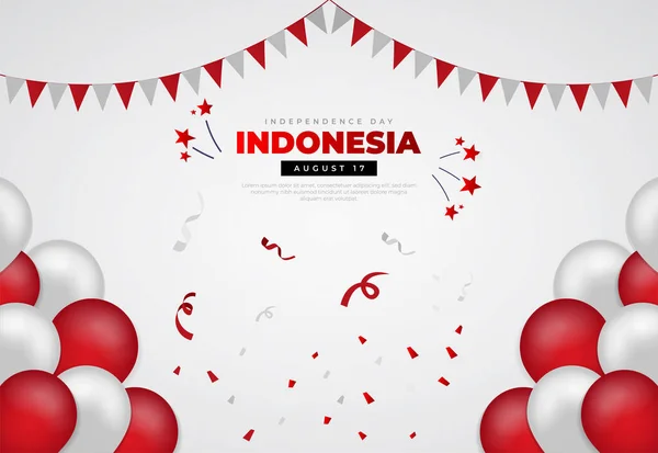인도네시아 기념일 벡터를 기념일을 배경으로 웨이브 플래그 — 스톡 벡터