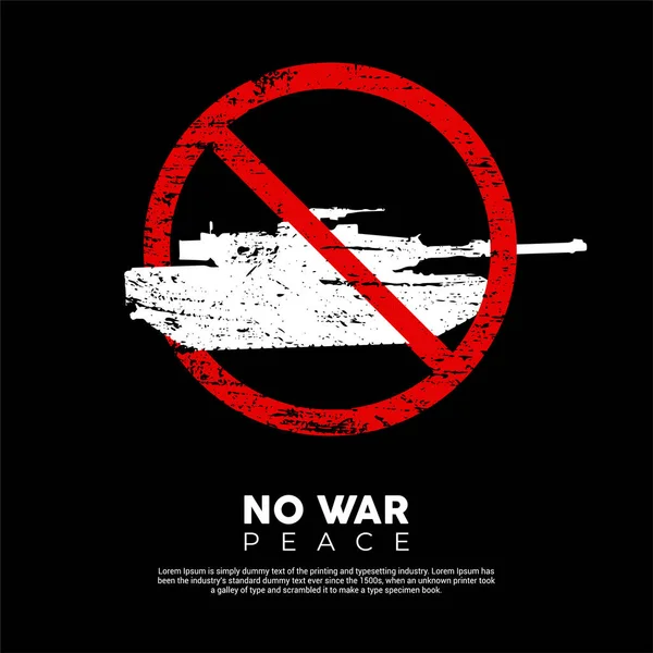 Zastavte Válečné Návrhy Nádrží Izolované Černém Pozadí Žádná Ikonka Válečného — Stockový vektor
