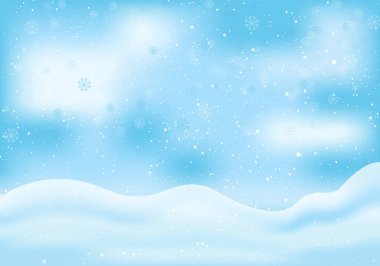 Güzel Kış Arkaplanı vektörü. Frost ve Karlı Şelale 'nin Kış Sahası. Yeni Yıl Arkaplanı
