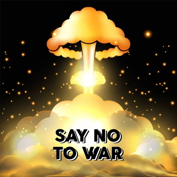 Řekni Pozadí Válečného Designu Zastavte Válku Bombovým Výbuchem Pozadí — Stockový vektor