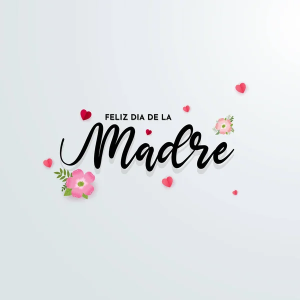 Elegante Diseño Del Día Madre Con Amor Flores Feliz Día — Vector de stock