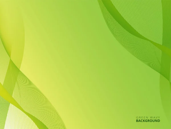Зеленый Абстрактный Фон Блестящей Волной Линиями Абстрактный Градиентный Вектор Зеленого — стоковый вектор