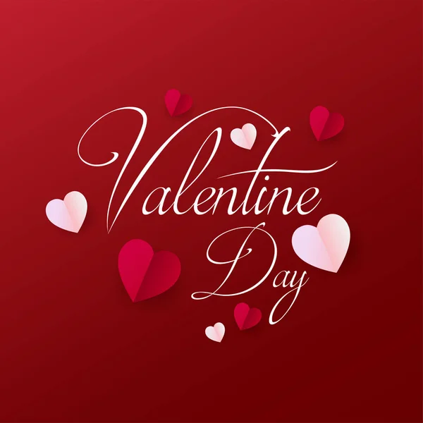 Elegant Valentine Day Paper Heart Black Background Valentine Day Vector — Stock Vector